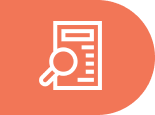 magnifying glass icon on orange circle, symbolizing search or zoom function